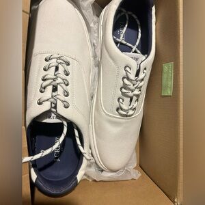 J. Crew Men's Off-White Canvas Laceup Sneakers US12
